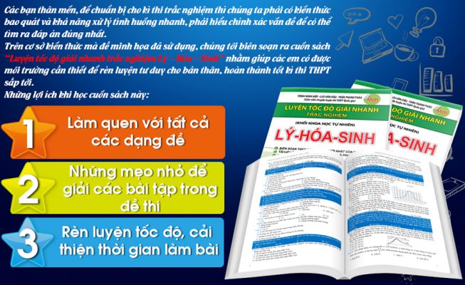 Luyện Tốc Độ Giải Nhanh Trắc Nghiệm Lý - Hóa -Sinh