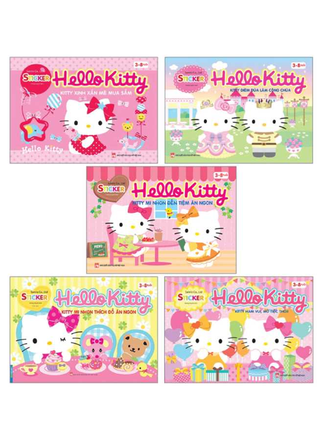 Combo Sticker - Hello Kitty (3-8 Tuổi) - Bộ 5 Cuốn
