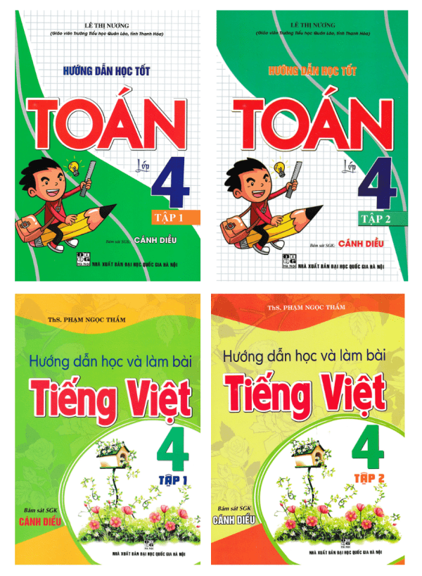 Combo Hướng Dẫn Học Tốt Toán + Tiếng Việt Lớp 4 (Bám Sát SGK Cánh Diều) (Bộ 4 Cuốn)