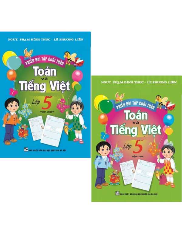 Combo Phiếu Bài Tập Cuối Tuần Toán - Tiếng Việt Lớp 5 Tập 1 + 2 (Bộ 2 Cuốn)