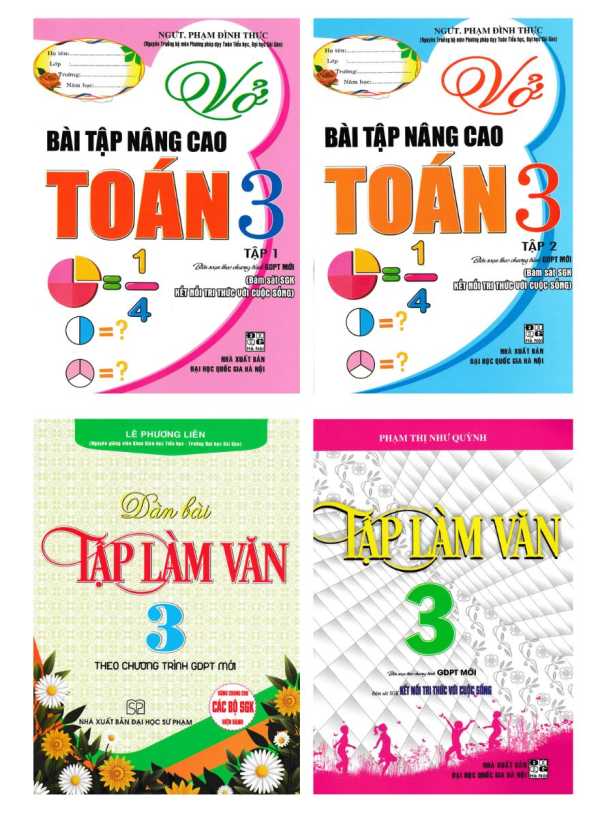 Combo Vở Bài Tập Nâng Cao Toán + Dàn Bài + Tập Làm Văn Lớp 3