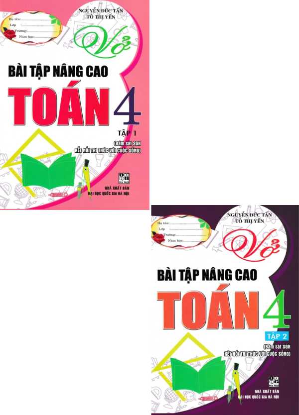 Combo Vở Bài Tập Nâng Cao Toán 4 Tập 1 + 2 (Bám Sát SGK Kết Nối Tri Thức Với Cuộc Sống) (Bộ 2 Cuốn)