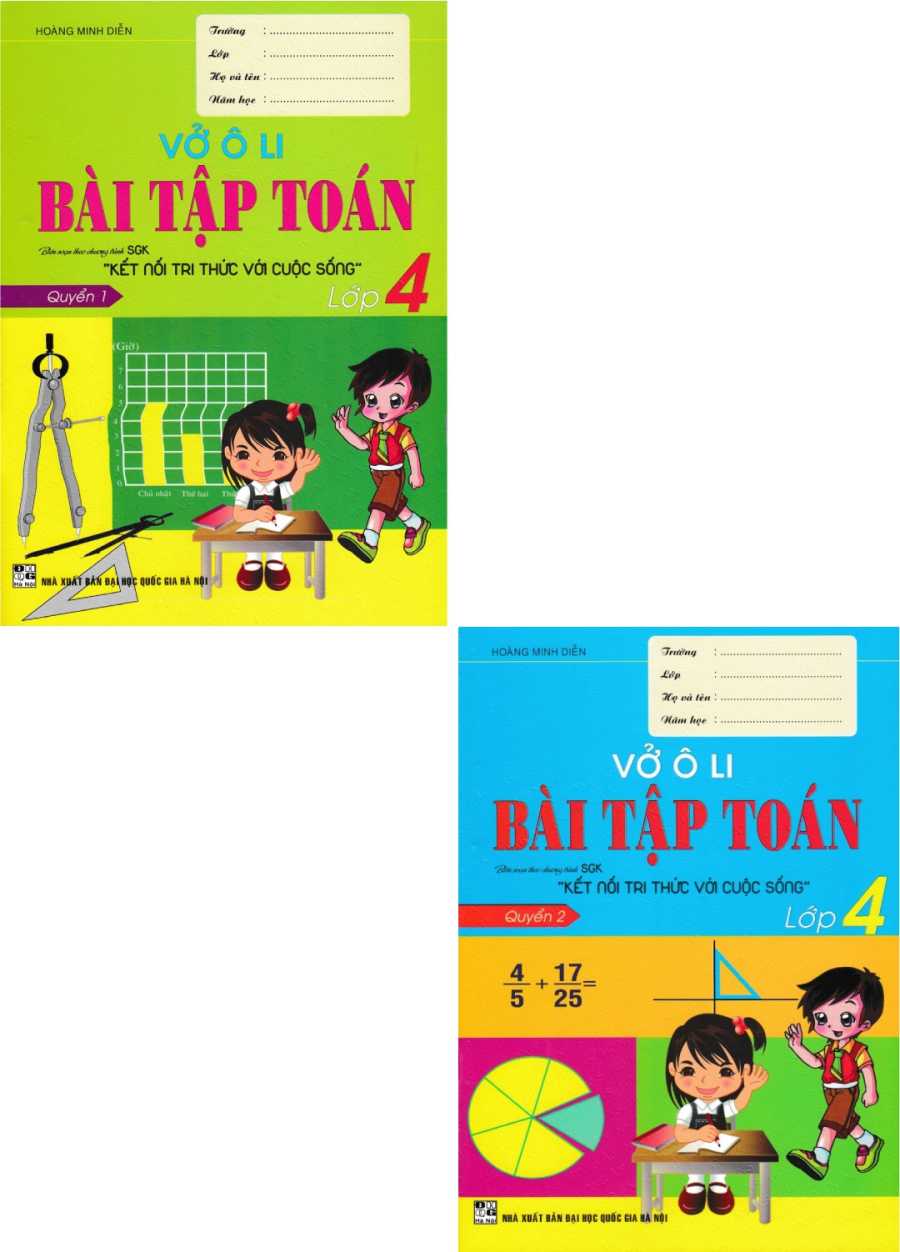 Combo Vở Ô Li Bài Tập Toán Lớp 4 - Quyển 1 + 2 (Bộ Sách Kết Nối Tri Thức Với Cuộc Sống) (Bộ 2 Cuốn)