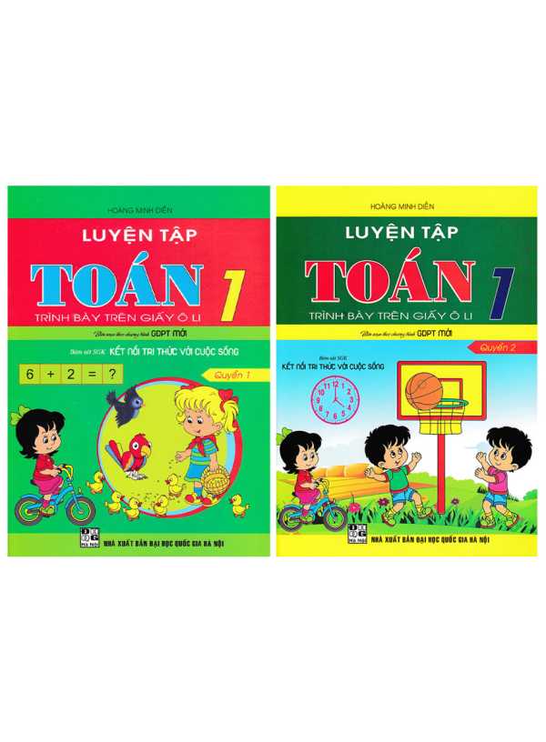 Combo Luyện Tập Toán 1 - Quyển 1+2 - Trình Bày Trên Giấy Ô Li (Bám Sát SGK Kết Nối Tri Thức Với Cuộc Sống)