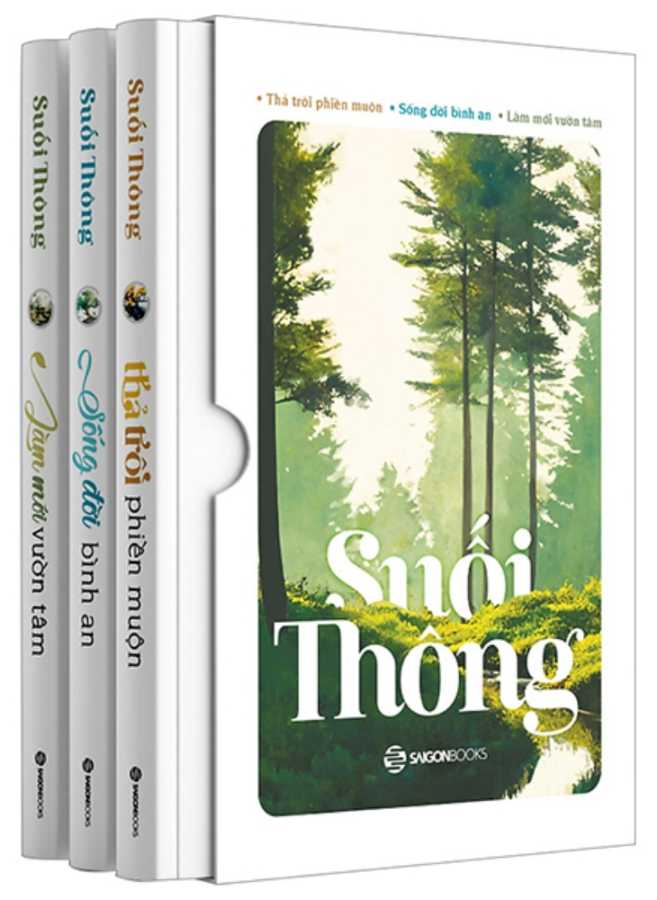 Combo Suối Thông - Thả Trôi Phiền Muộn + Sống Đời Bình An + Làm Mới Vườn Tâm (Hộp 3 Cuốn)