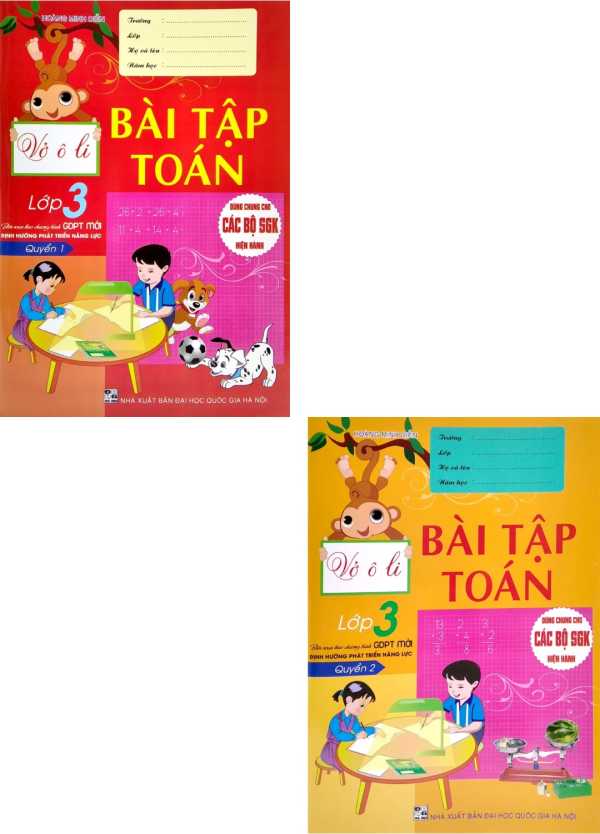 Combo Vở Ô Li Bài Tập Toán Lớp 3 Quyển 1+2 (Theo Chương Trình GDPT Mới Định Hướng Phát Triển Năng Lực) (Bộ 2 Cuốn)