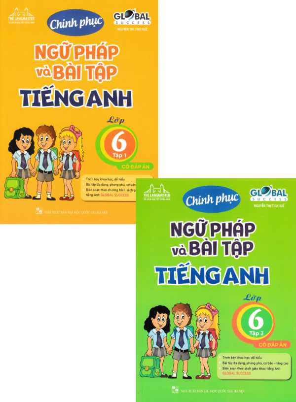 Combo The Langmaster - Chinh Phục Ngữ Pháp Và Bài Tập Tiếng Anh Lớp 6 (Có Đáp Án) (Bộ 2 Cuốn)