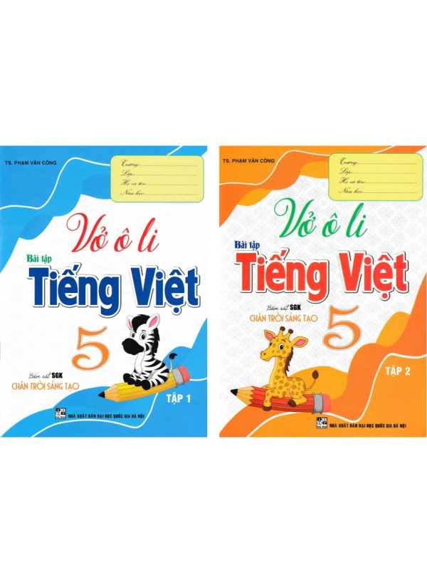 Combo Vở Ô Li Bài Tập Tiếng Việt 5 - Tập 1 + 2 (Bám Sát SGK Chân Trời Sáng Tạo) (Bộ 2 Cuốn)