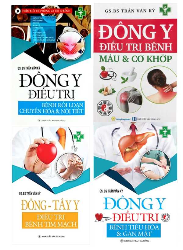 Combo Đông Y Điều Trị: Máu Và Cơ Khớp + Tiêu Hóa Và Gan Mật + Rối Loạn Chuyển Hóa Nội Tiết + Bệnh Tim Mạch (Bộ 4 Cuốn)